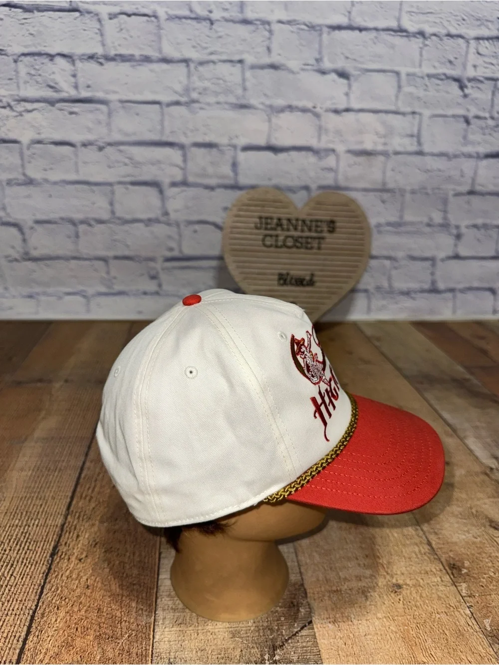 Miller High Life White/orange Snapback Hat – Embroidered Girl in the Moon Logo